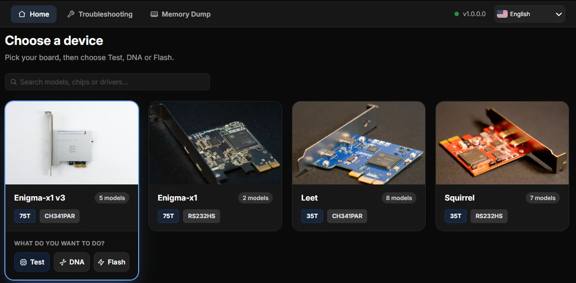 DMA Tool - Choose a device